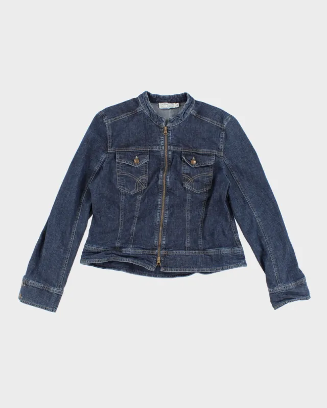 Y2K 00s Tribal Jeans Dark Wash Denim Jacket - M sold by Rokit
