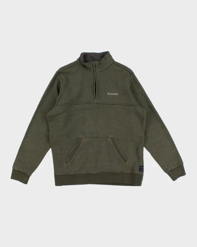 Columbia Men's Green Quarter Zip Sweatshirt - L sold by Rokit