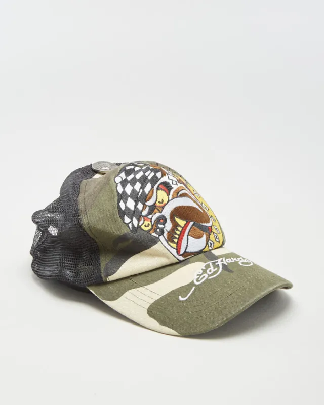 00s Ed Hardy Camouflage Embroidered Trucker Hat - Adjustable sold by Rokit