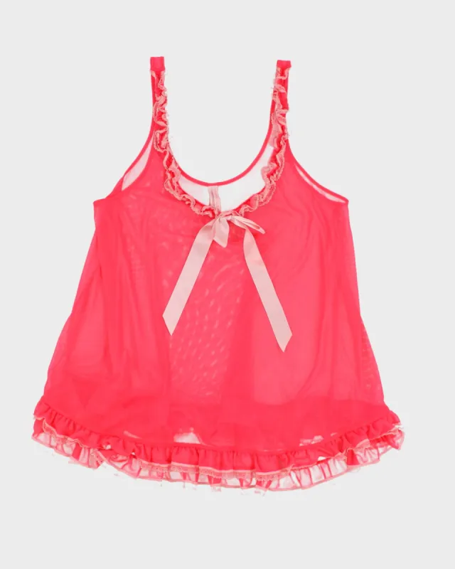Victoria's Secret Hot Pink Sheer Slip Dress - S sold by Rokit