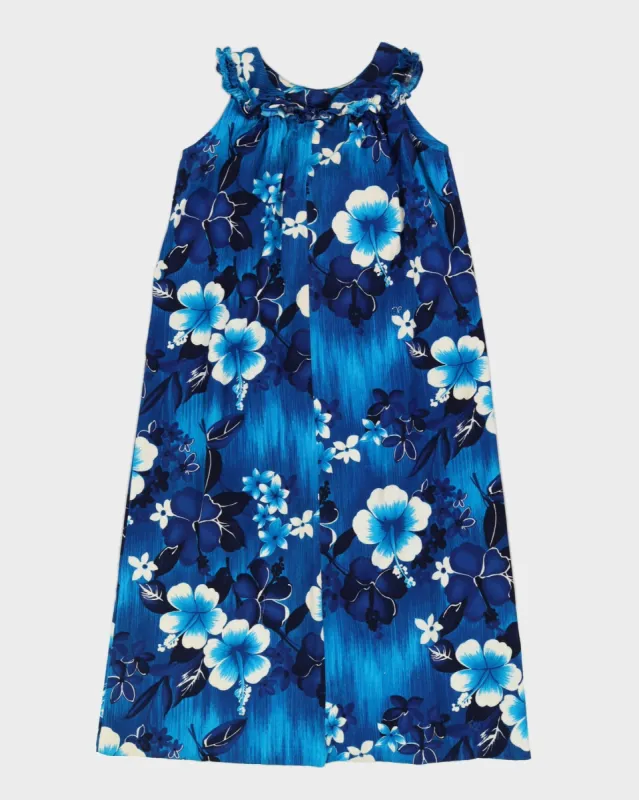 Vintage 1970s Blue Hawaiian Maxi Dress - L sold by Rokit