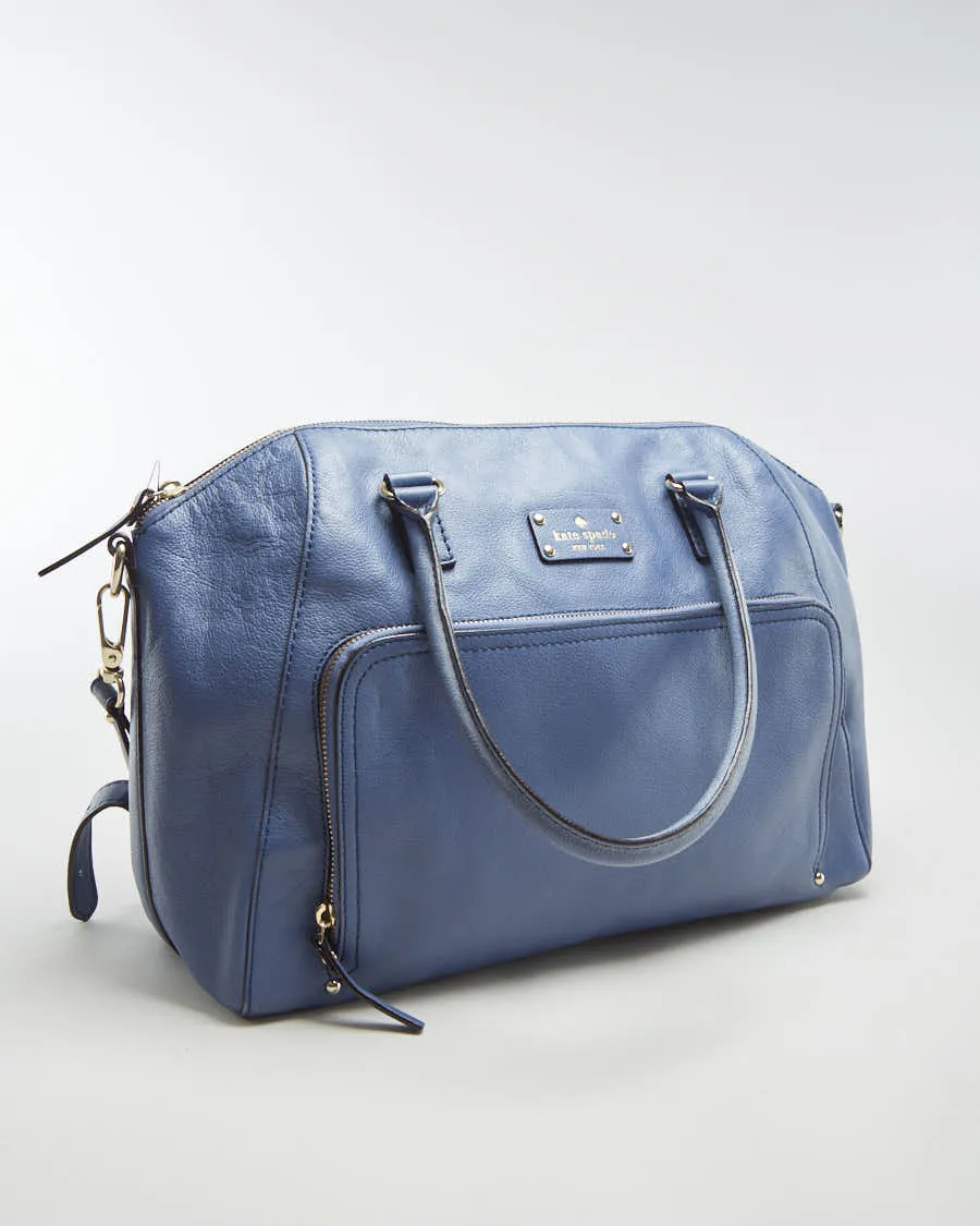 Kate Spade Blue Leather Handbag With Goldware - O/S sold by Rokit