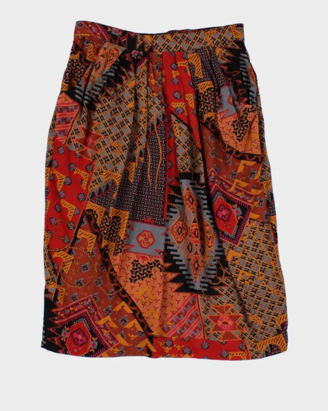 Geometric Patterned Midi Skirt - S sold by Rokit