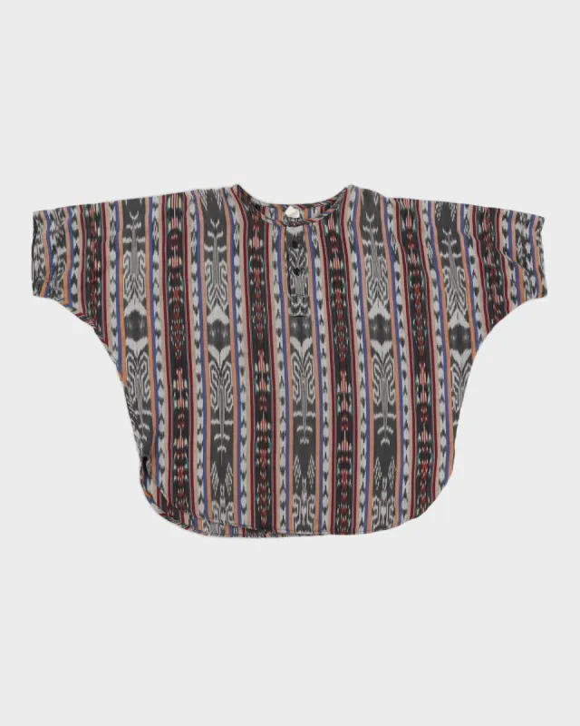 Printed 3 Quarter Button Poncho T-Shirt - XL sold by Rokit