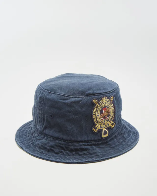 00s Ralph Lauren Blue Embroidered Bucket Hat - S sold by Rokit