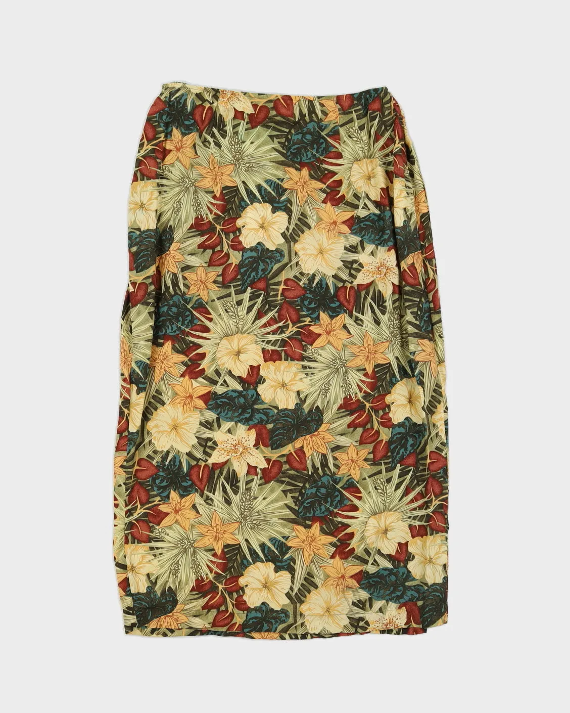 Green Floral Patterned Midi Skirt - S sold by Rokit product image thumbnail 2