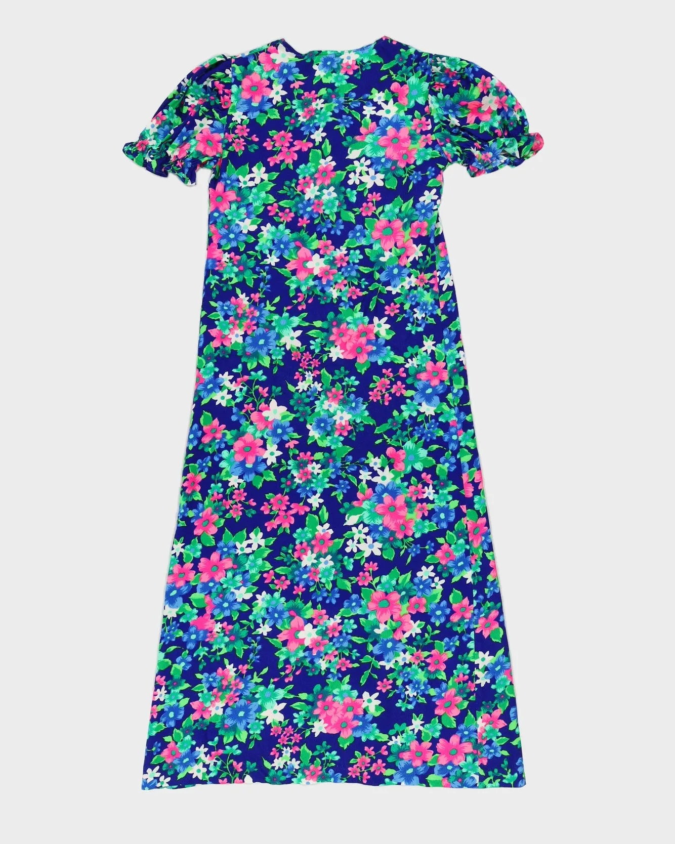 Vintage 1970s Blue Floral Dress - XXS sold by Rokit product image thumbnail 2