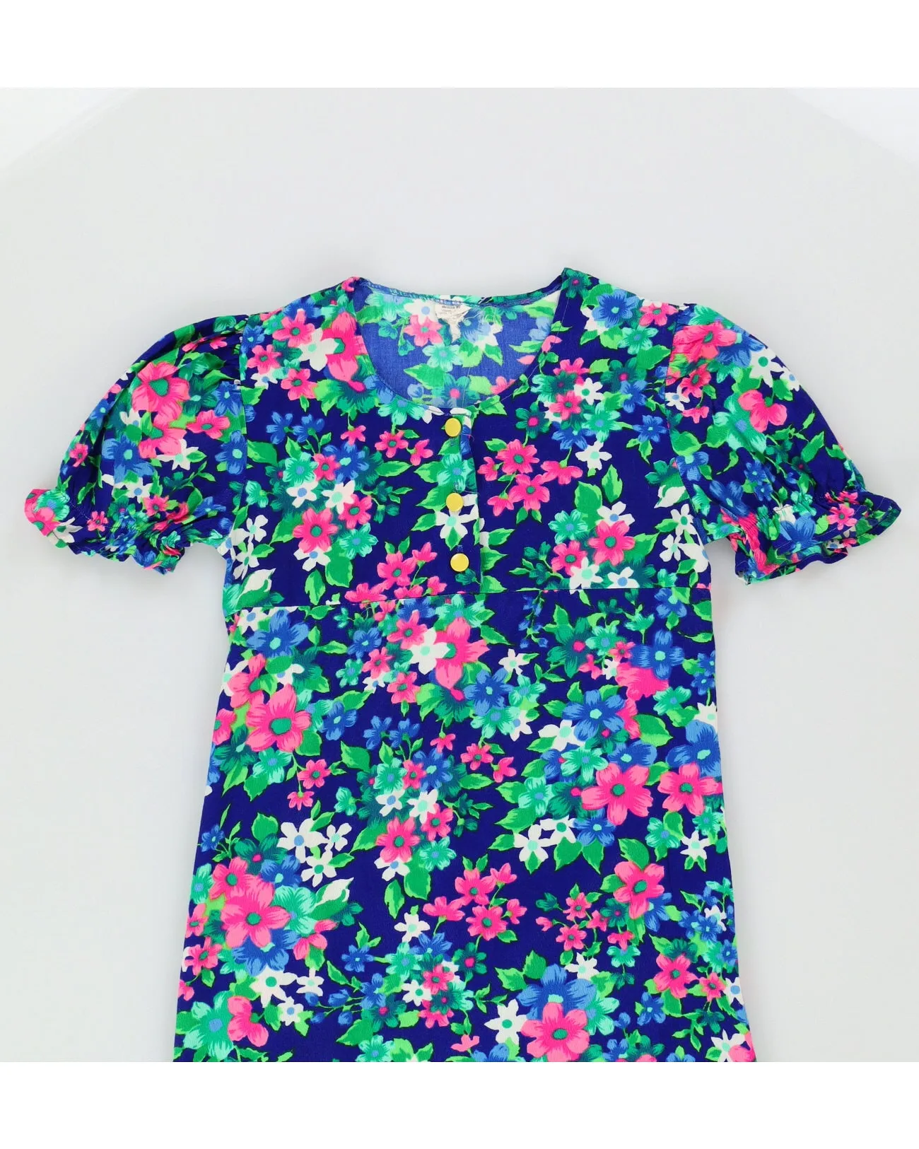 Vintage 1970s Blue Floral Dress - XXS sold by Rokit product image thumbnail 3