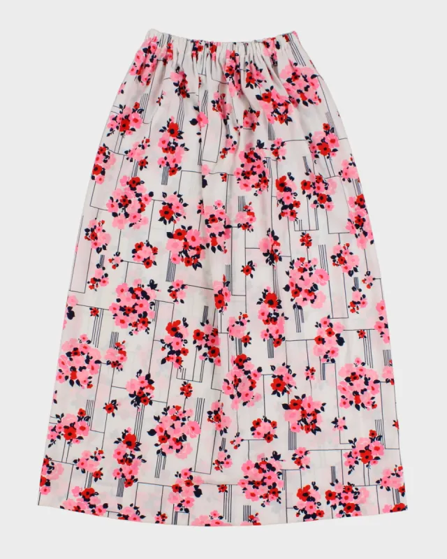 Vintage White Floral Skirt - S sold by Rokit