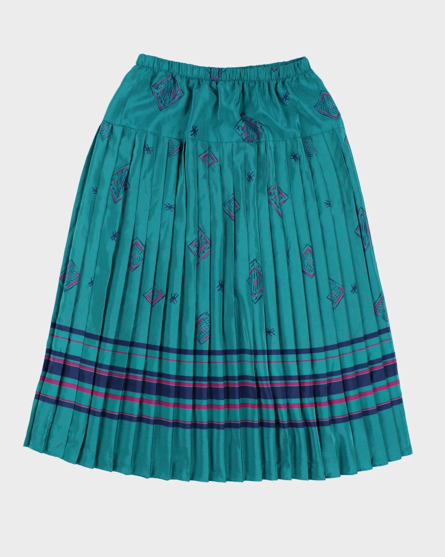 80s Blue Geometric Maxi Skirt - S sold by Rokit product image thumbnail 2