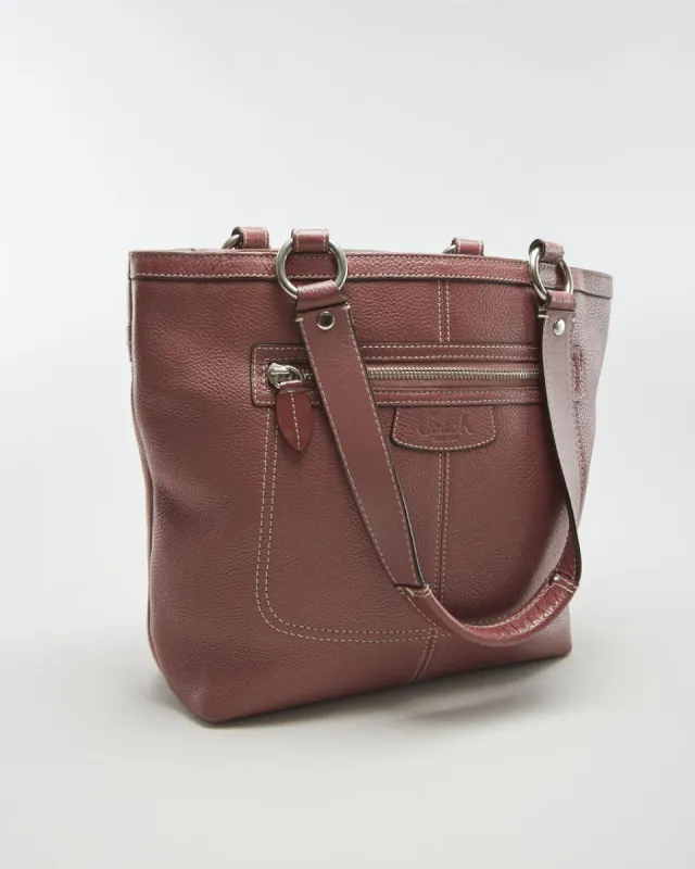 Coach Pink Leather Handbag - O/S sold by Rokit