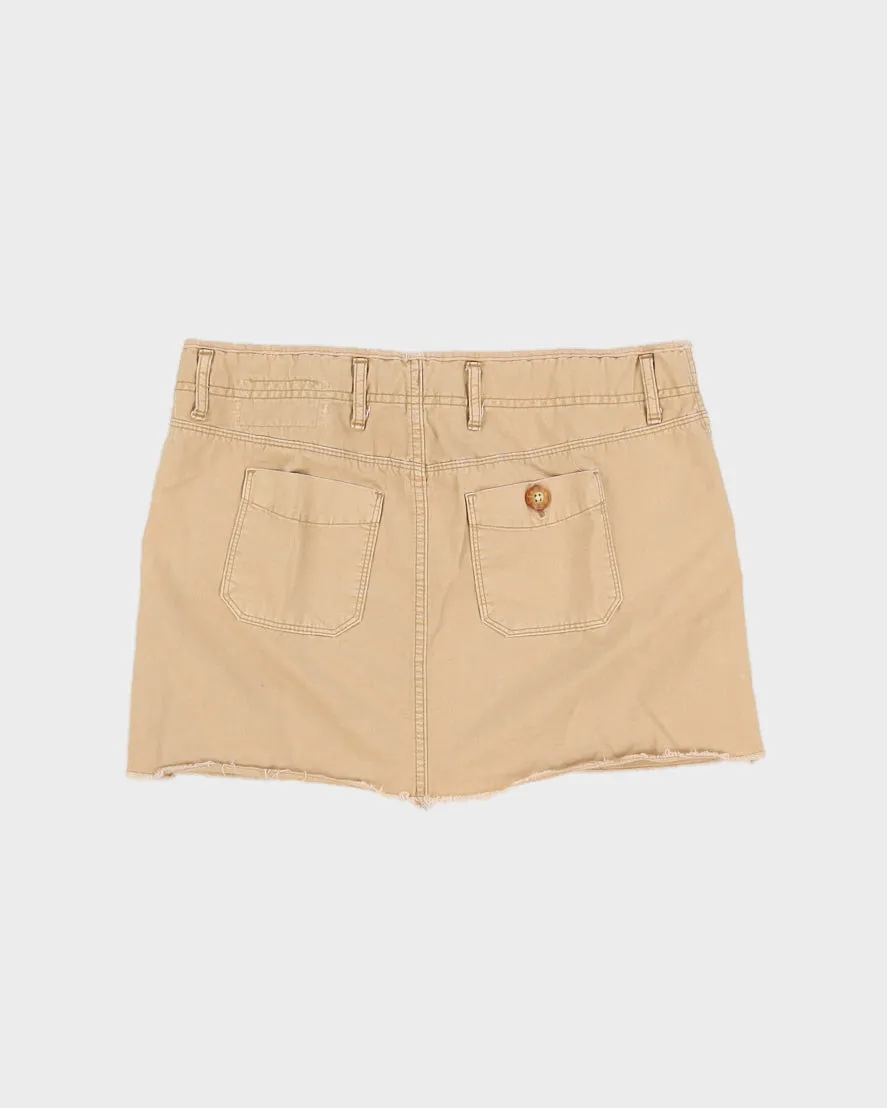 Y2K 00s Beige Cargo Mini Skirt With Raw Hem - M/L sold by Rokit product image thumbnail 2