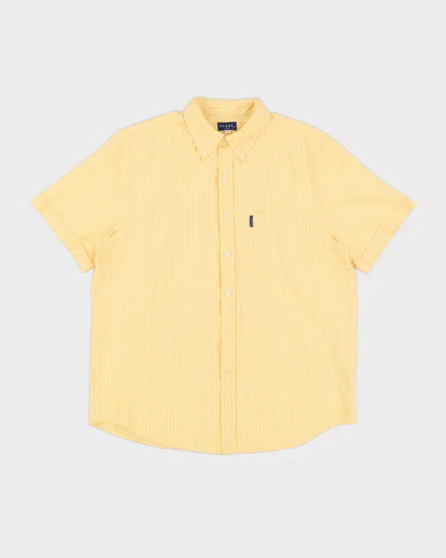 90s Yellow Striped Guess Shirt - L sold by Rokit
