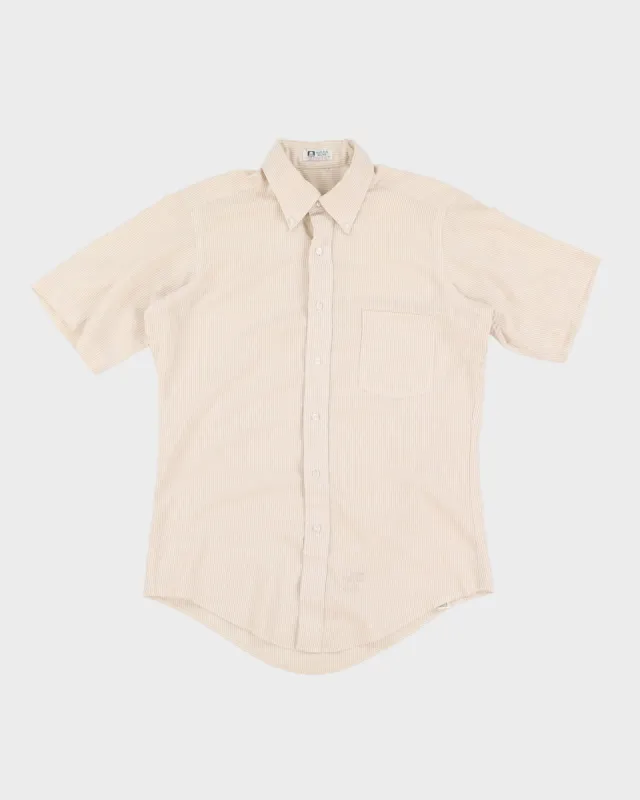 1970s Beige Striped Single Stitch Shirt - L sold by Rokit