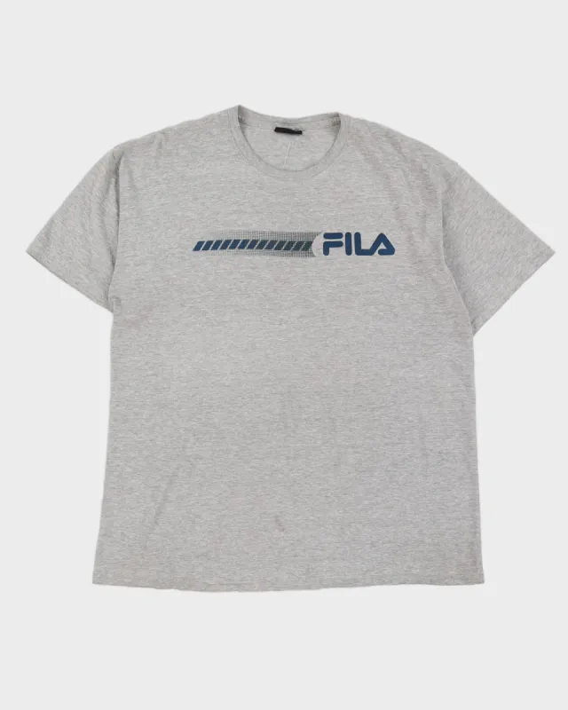 Vintage 00s Fila Grey Marled T-Shirt - XL made by Fila
