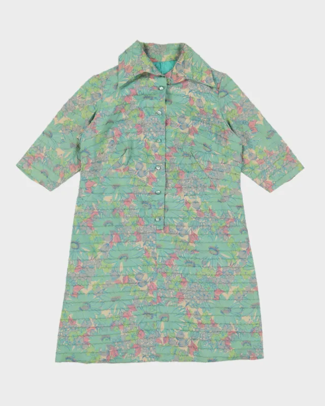 Vintage 70s Floral Button Down Mini Dress - M sold by Rokit