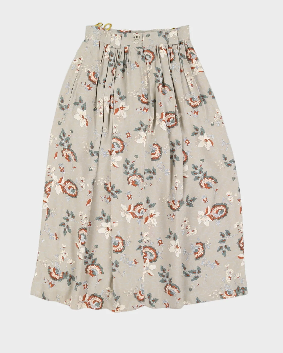 Grey Floral Pleated Midi Skirt - S sold by Rokit product image thumbnail 2