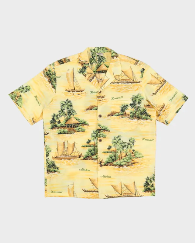 00s Royal Creations Yellow Hawaiian Shirt - M sold by Rokit