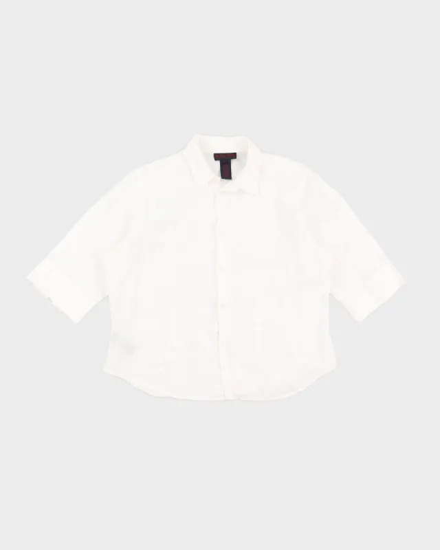 White Linen Ralph Lauren Shirt - L sold by Rokit