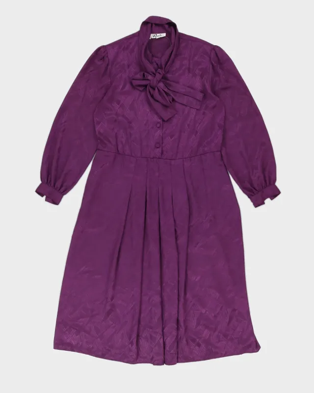 Vintage 70s Rouie Purple Button Up Dress - L sold by Rokit