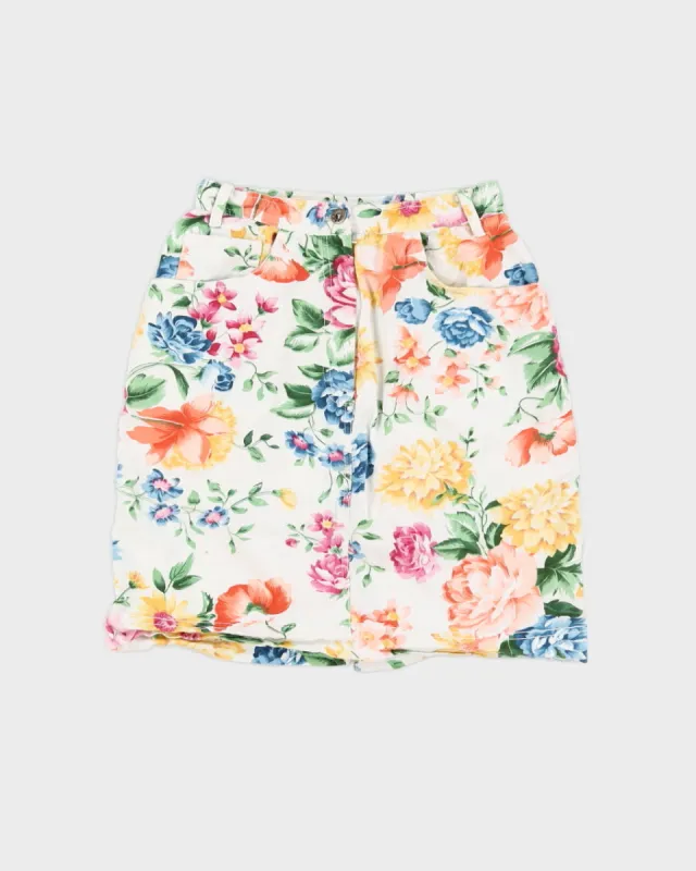 Vintage 90s Express Floral Mini Skirt - S/M sold by Rokit