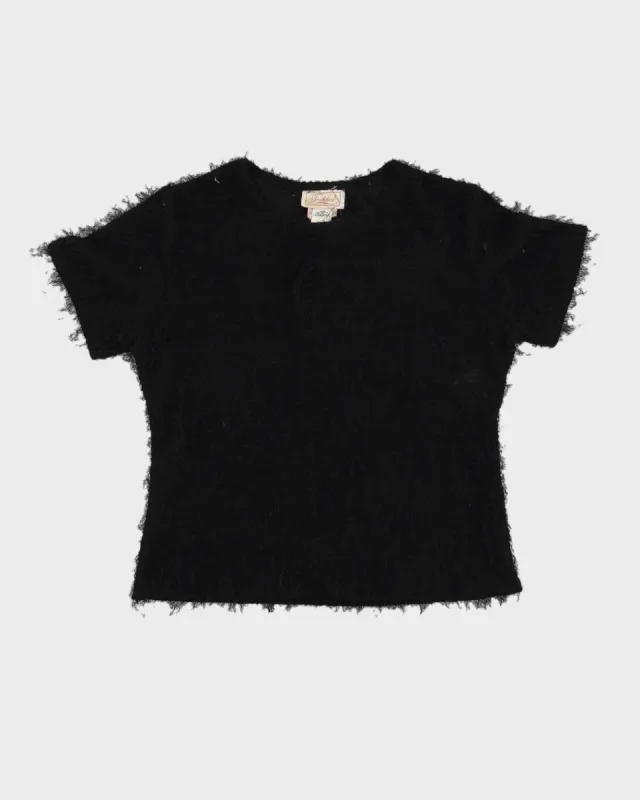 Black Short Sleeved Textured Jumper - M sold by Rokit