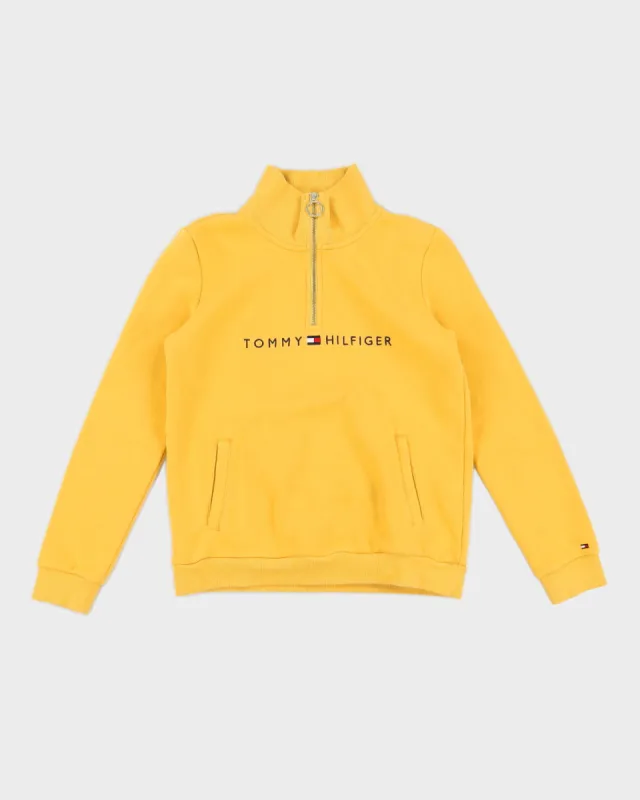 Tommy Hilfiger Yellow Quarter Zip Sweatshirt - XS made by Tommy Hilfiger
