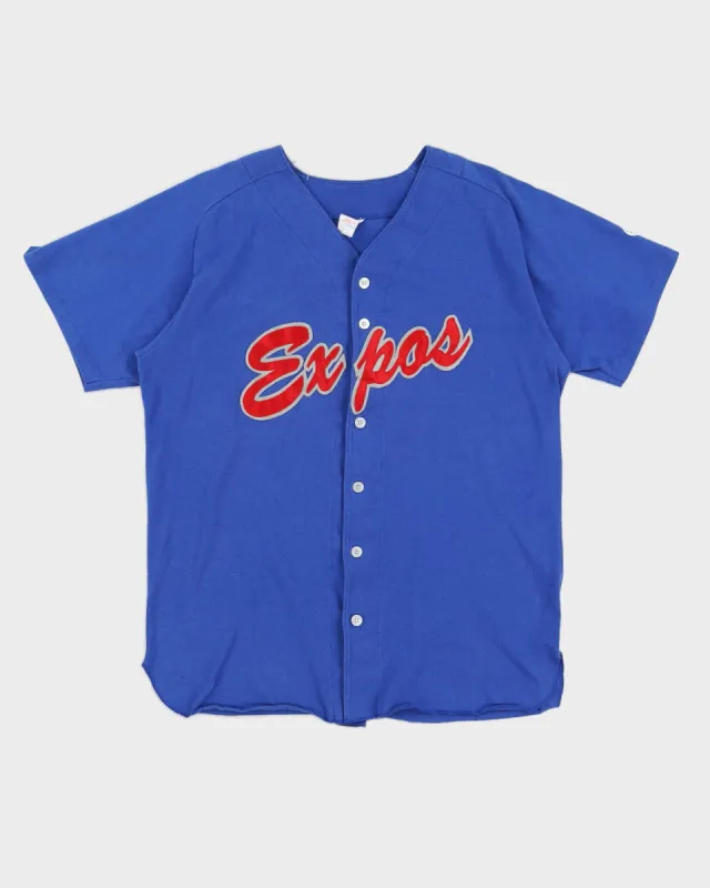 Vintage 80s MLB Montreal Expos Blue Jersey - L sold by Rokit