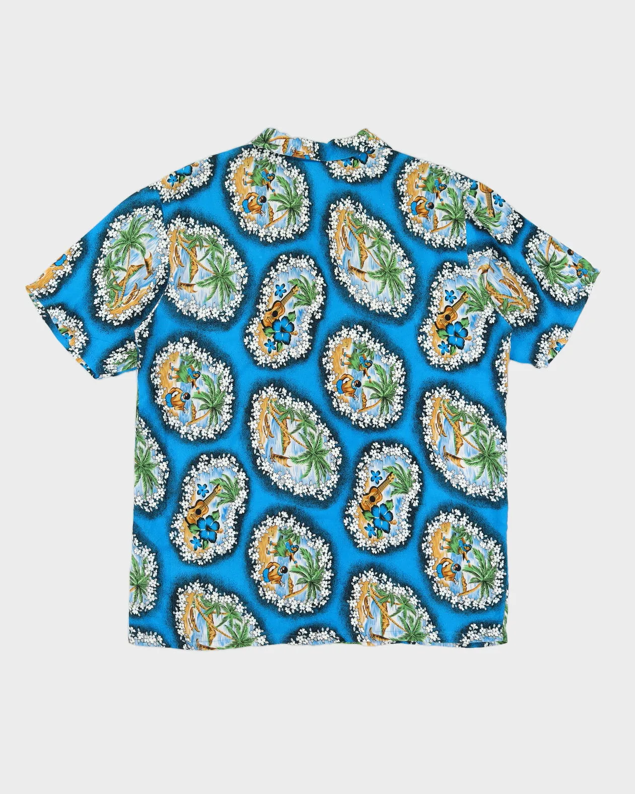 Vintage 90s Pacific Coast Blue Hawaiian Guitar Print Shirt - XL sold by Rokit product image thumbnail 2