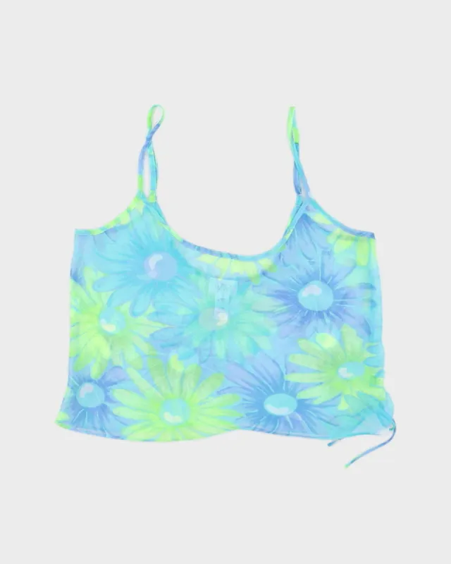 Y2K 00s La Senza Floral Cami With Ruched Side - L sold by Rokit