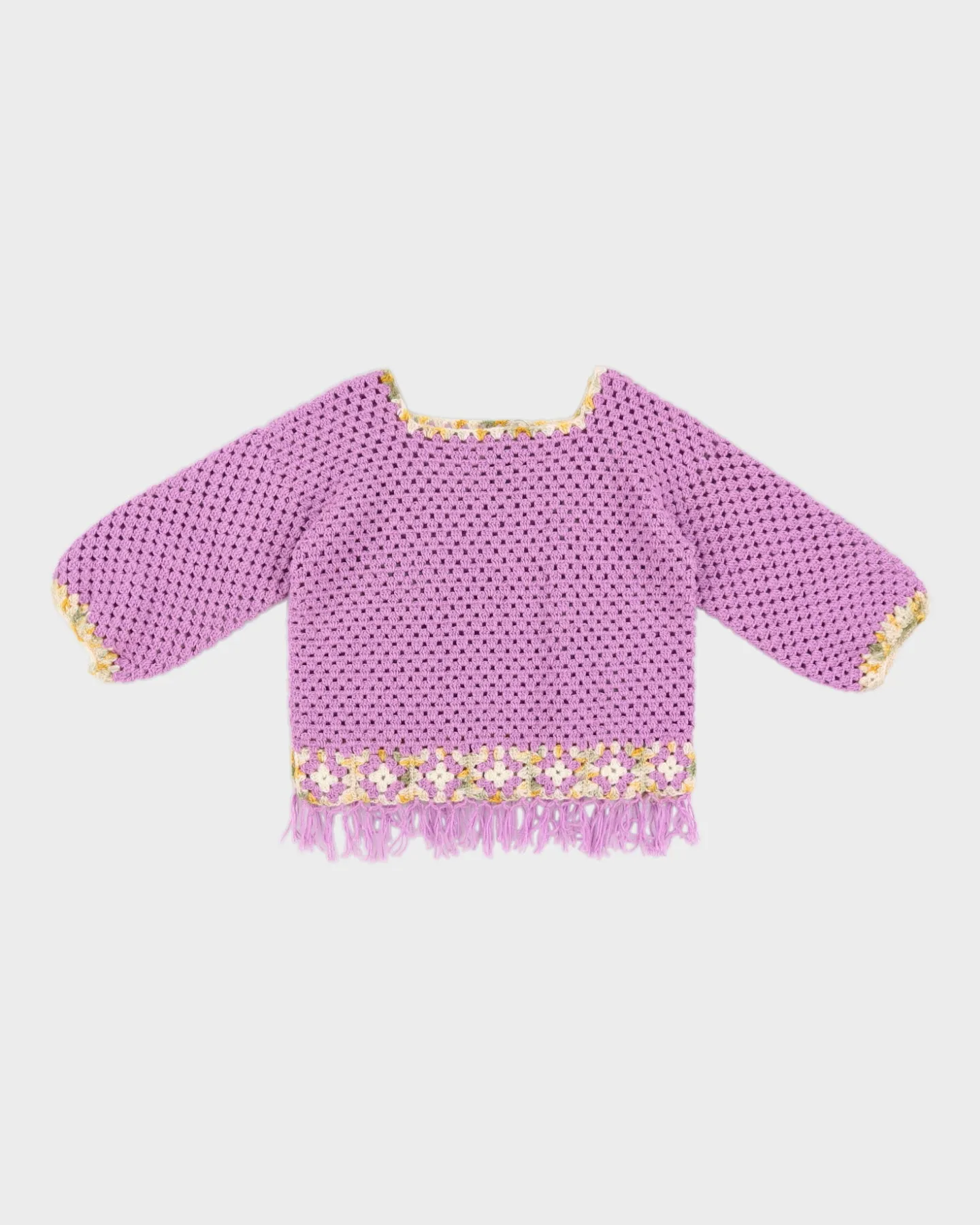 Vintage Purple Handmade Top With Tassels - M/L sold by Rokit