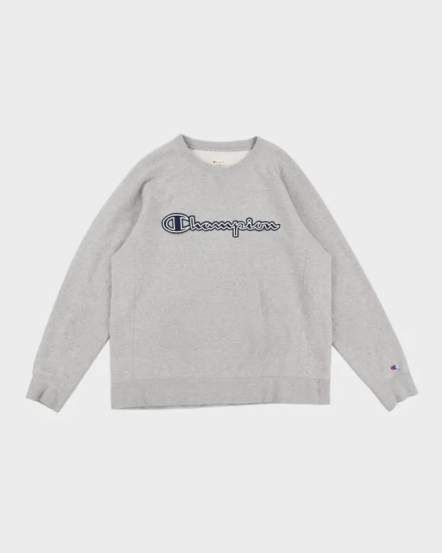 Champion Grey Embroidered Sweatshirt - XL sold by Rokit