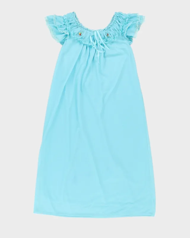 Vintage 70s Blue Lace Nightgown - M sold by Rokit
