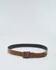 Brown Leather Belt With Silver Buckle - W40 sold by Rokit