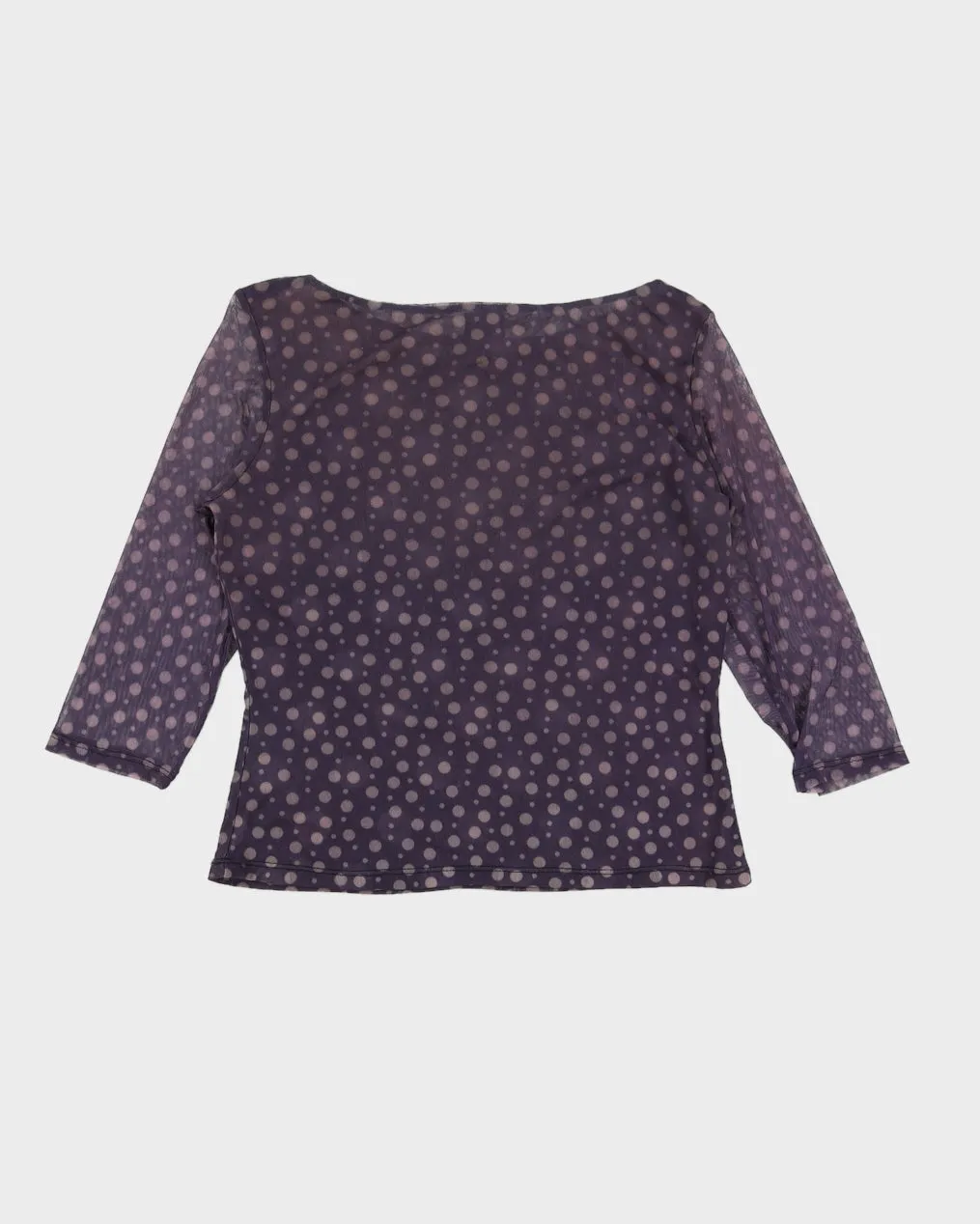 Y2K 00s INC Purple Polka Dot Mesh Top - M sold by Rokit product image thumbnail 2