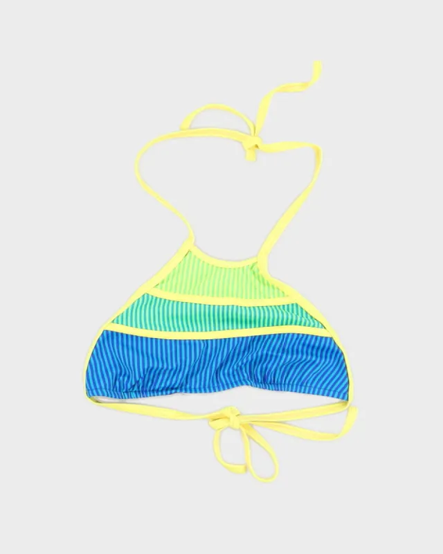 Y2K 00s Backflips Stripe Halterneck Bikini Top - XS sold by Rokit