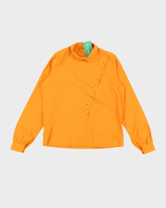 Vintage 70s Benetton Women's Orange Blouse - M/L sold by Rokit