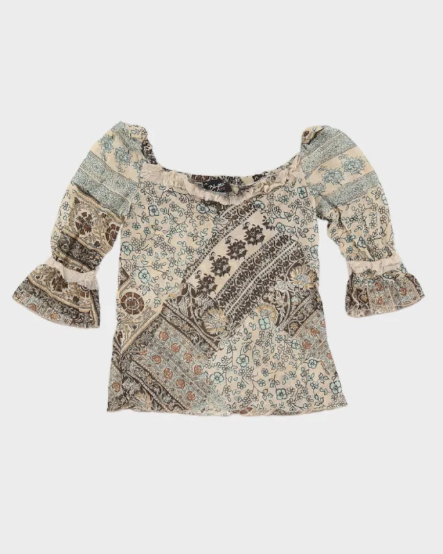 Vintage 90s Bhatti Paris Floral Silk Top - S sold by Rokit