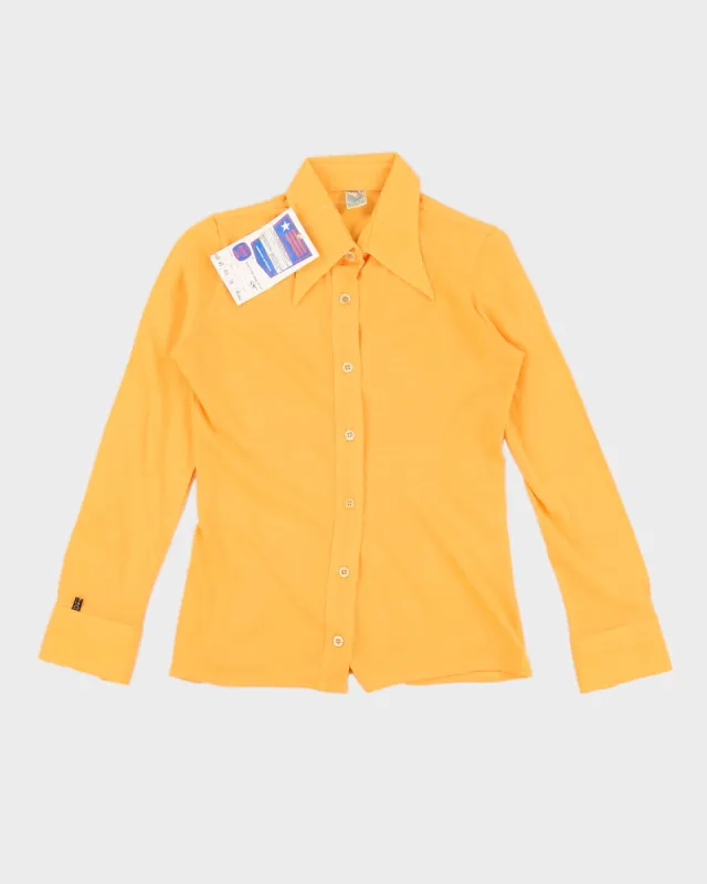 Vintage 70s Pooh Jeans Orange Blouse - L sold by Rokit
