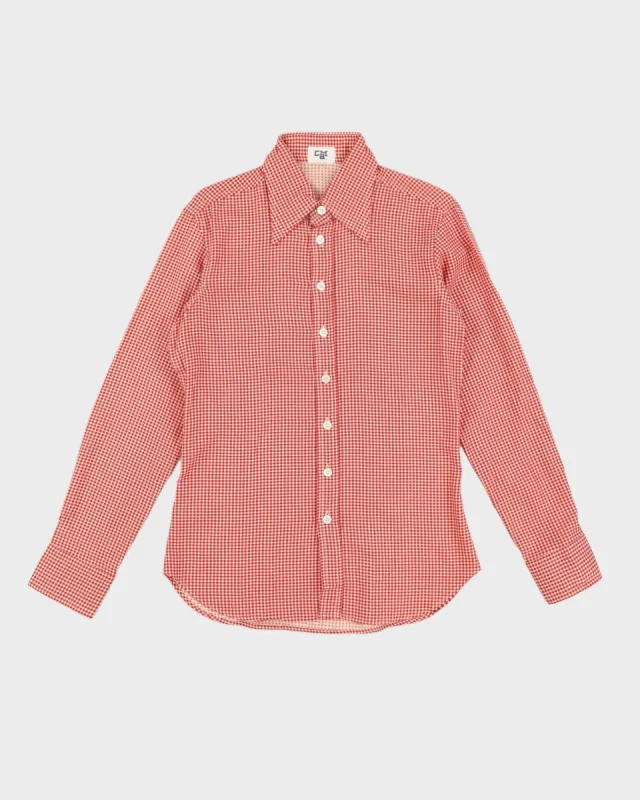Vintage 70s CMA Red Houndstooth Shirt - M sold by Rokit