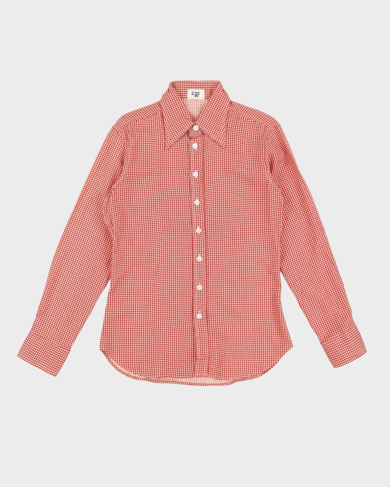 Vintage 70s CMA Red Houndstooth Shirt - M sold by Rokit