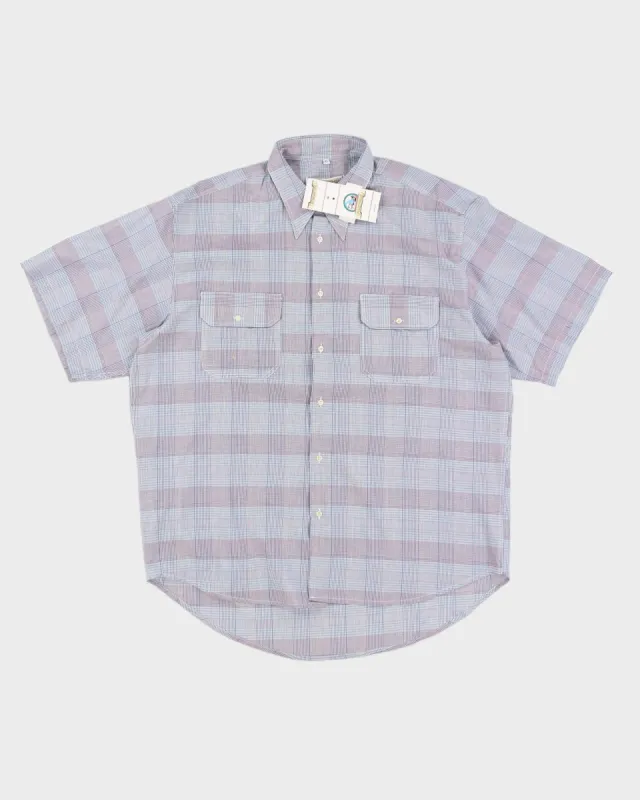 Vintage 70s Millemiglia Striped / Checked Short Sleeved Shirt Deadstock With Tags - XL sold by Rokit