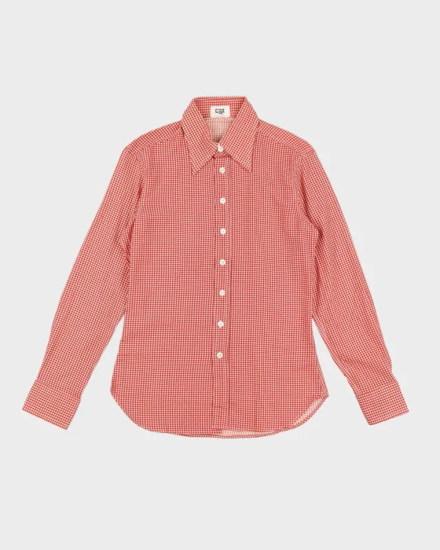 Vintage 70s CMA Red Patterned Long Sleeved Shirt - M sold by Rokit