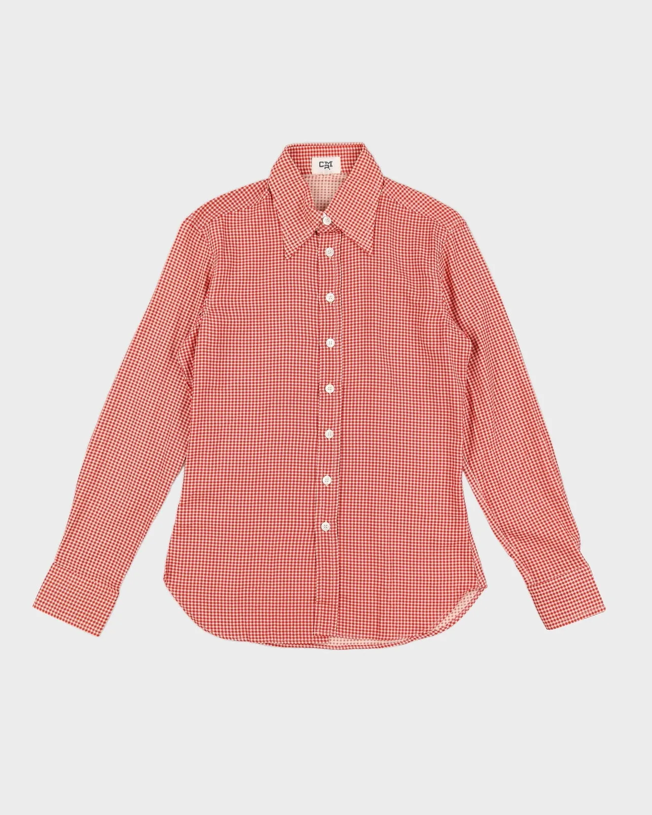 Vintage 70s CMA Red Patterned Long Sleeved Shirt - M sold by Rokit