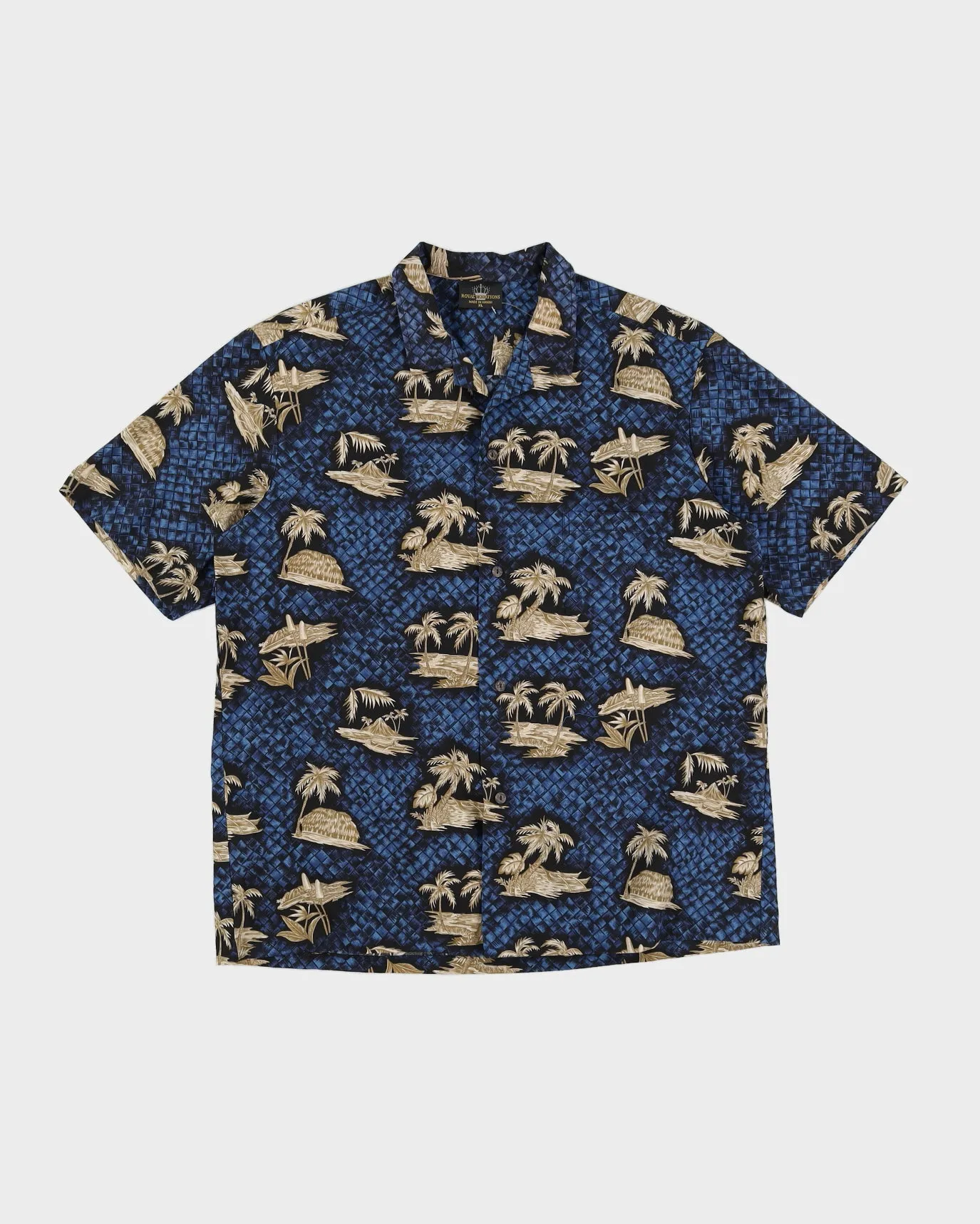 Blue Patterned Hawaiian Shirt - XXL sold by Rokit