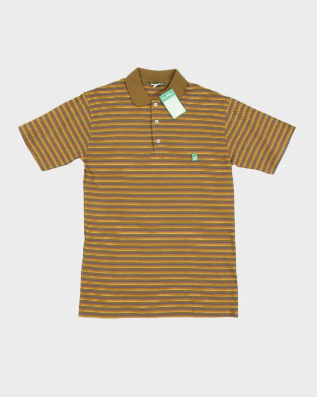 Vintage 70s Stripe Benetton Green & Yellow Polo Shirt - S sold by Rokit