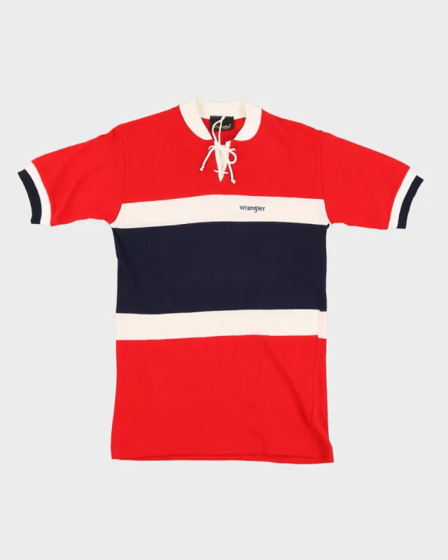 Vintage 70s Wrangler Blue / Red T-Shirt - S sold by Rokit