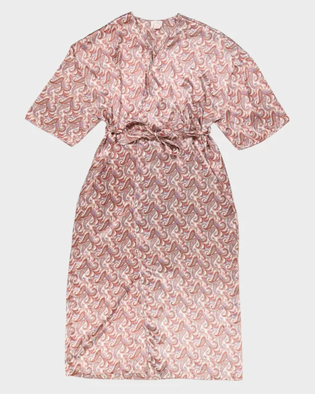 Vintage 70s Linda Paisley Sateen Robe - O/S sold by Rokit