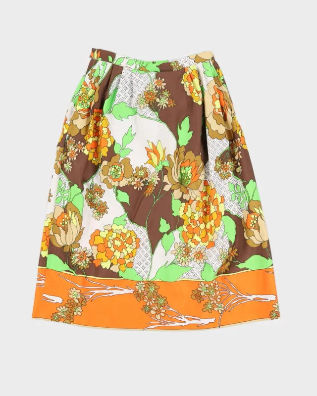 Vintage 70s Handmade Floral Skirt - XS sold by Rokit