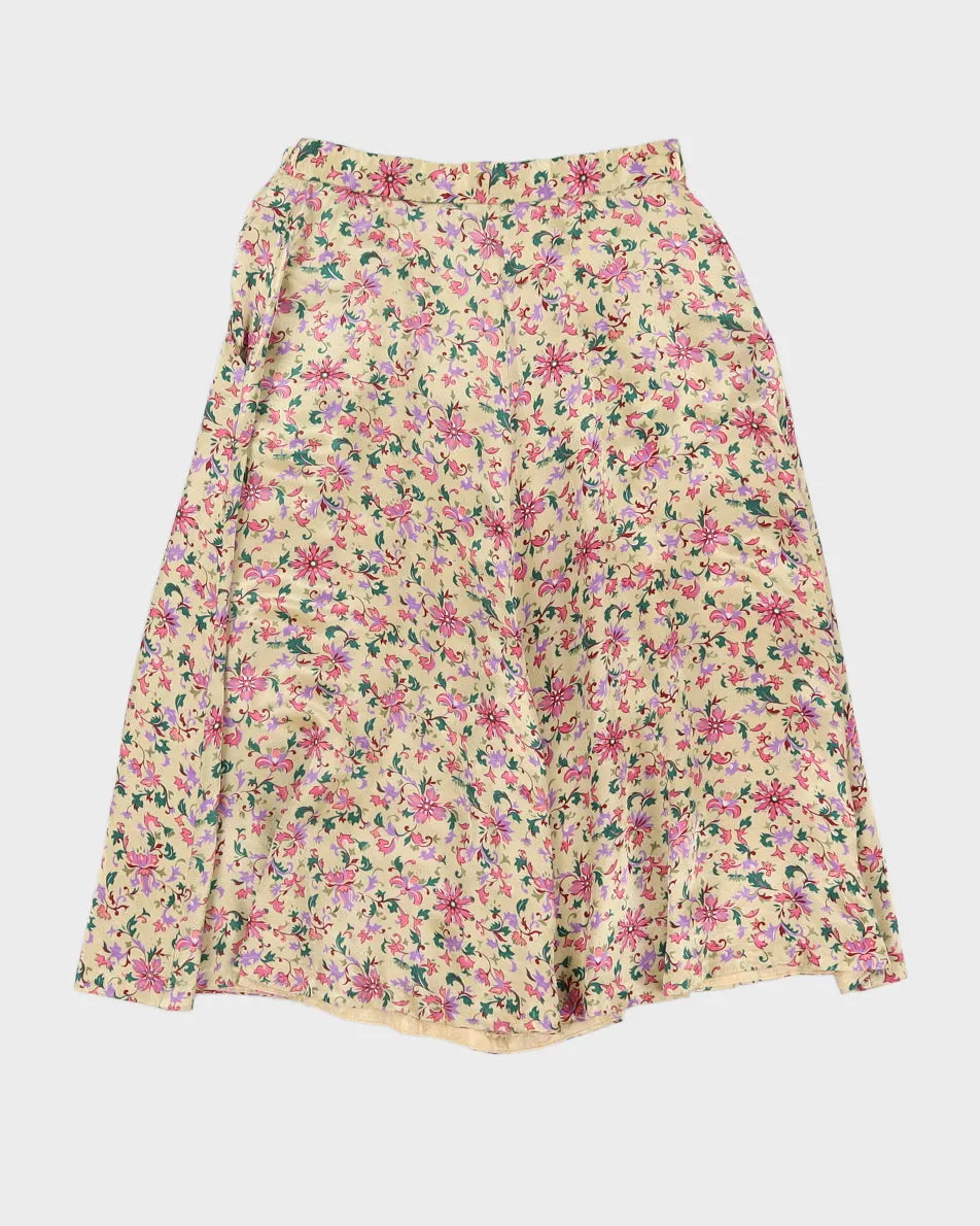 Golden Satin Floral Midi Skirt - S sold by Rokit product image thumbnail 2